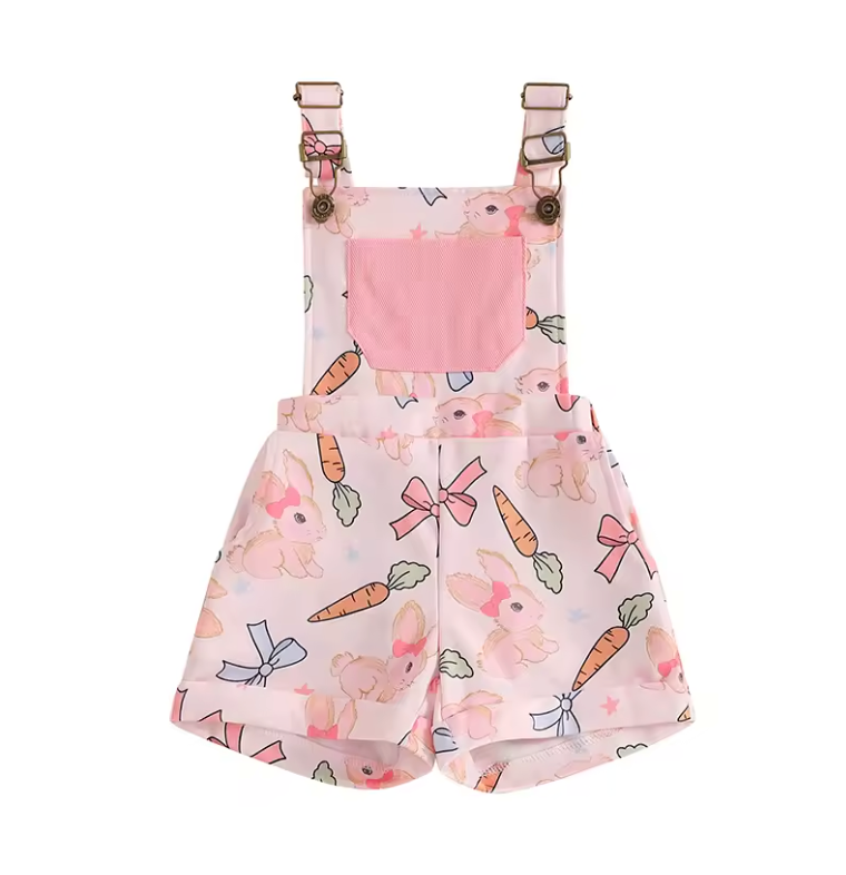Pink Carrot Bunny Overalls RTS