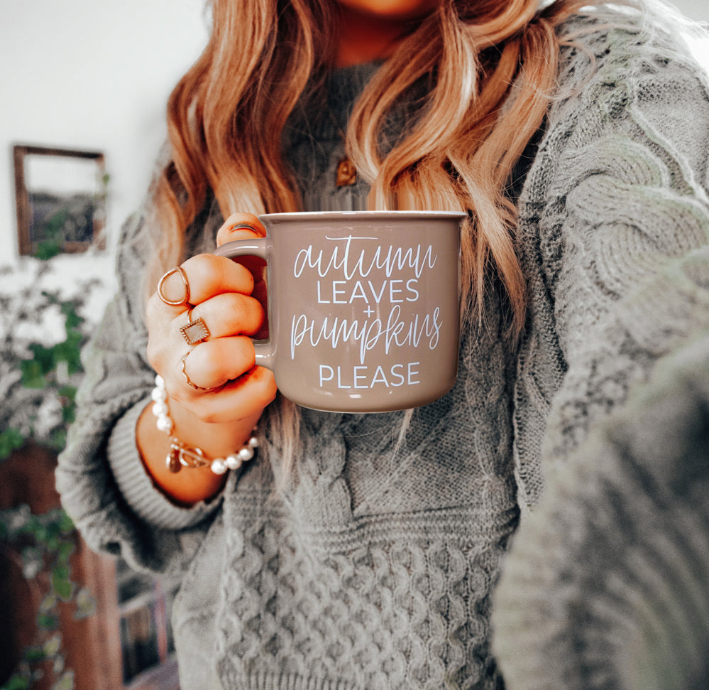 Fall Morning Coffee Cup Brown Ceramic
Autumn Vibes Coffee Mug Pumpkin Design