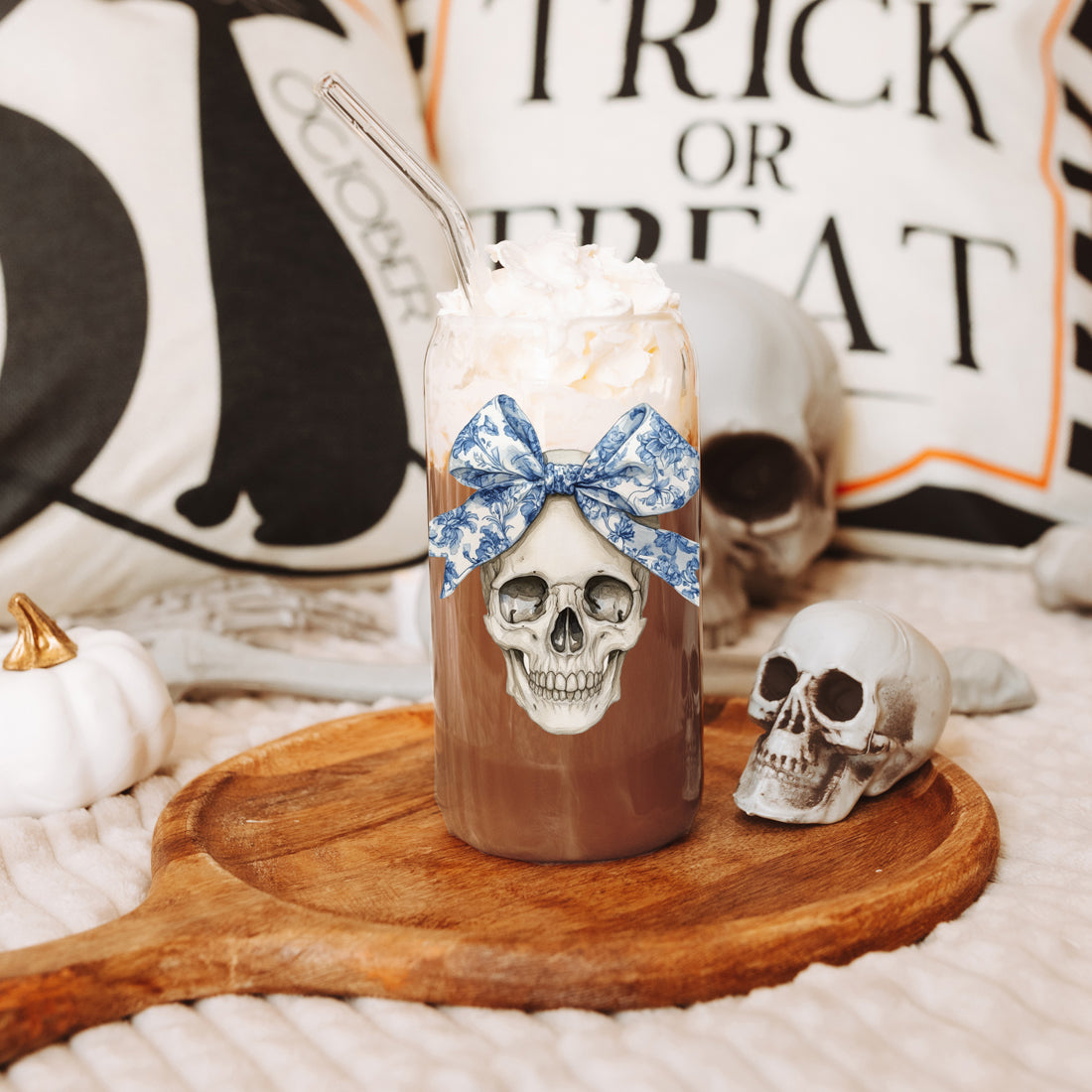 sophisticated skull drinkware
luxury fall coffee glass
chinoiserie season tumbler
gothic chic halloween glass