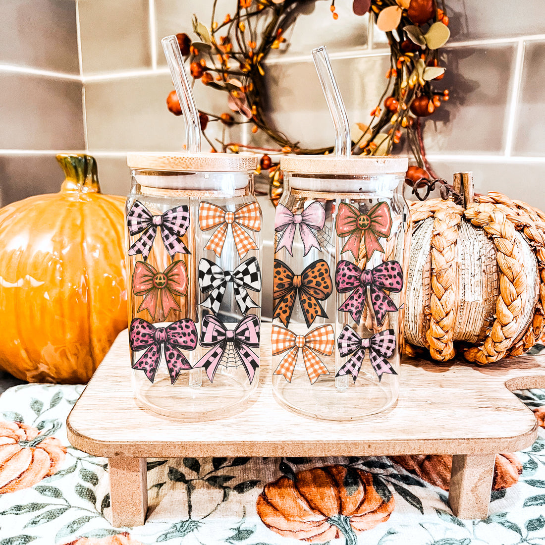 Cottagecore fall tumbler
Feminine autumn drinkware
Coquette fall decor
Aesthetic bow collection
Instagram worthy fall tumbler
