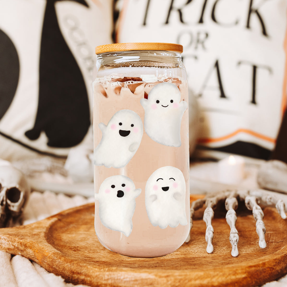 ghost home accent glass
fall housewarming tumbler
ghost appreciation gift
halloween gathering favor
fall celebration glass