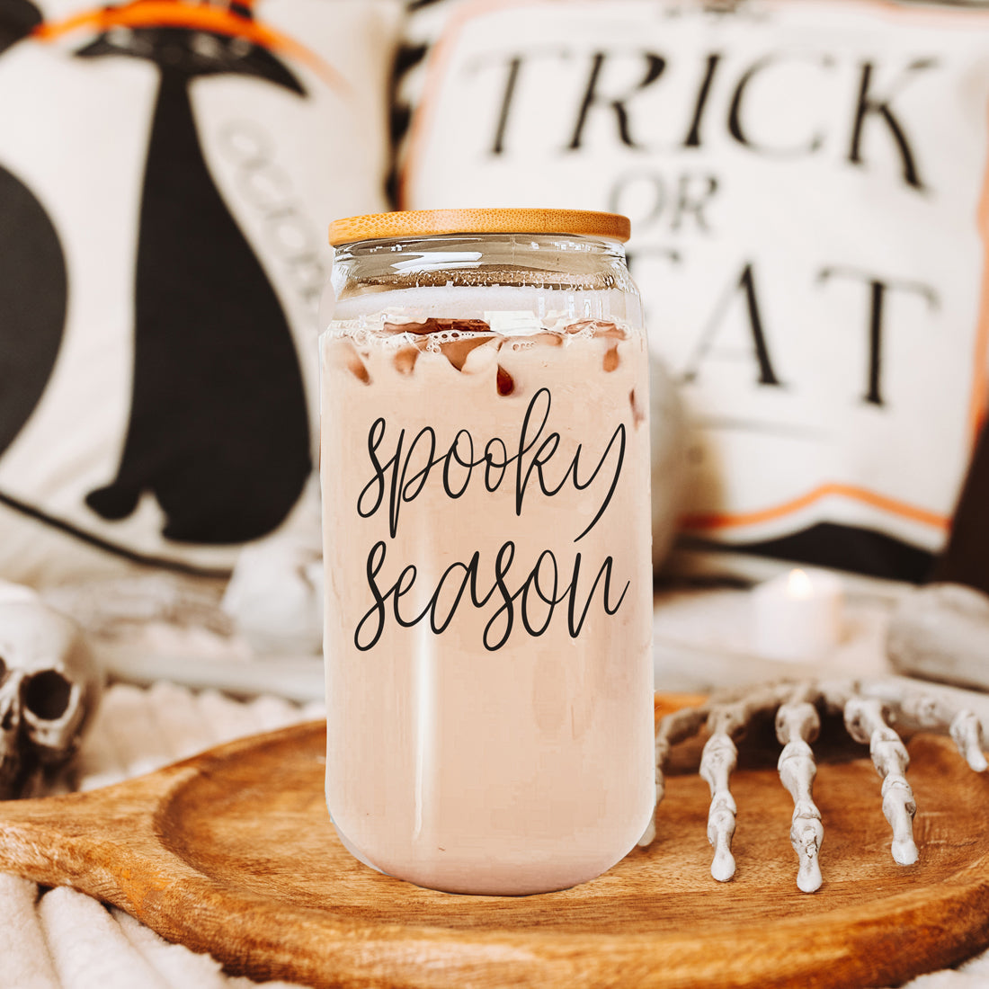 Mom life halloween glass tumbler with straws
Spooky coffee lover sustainable glass set