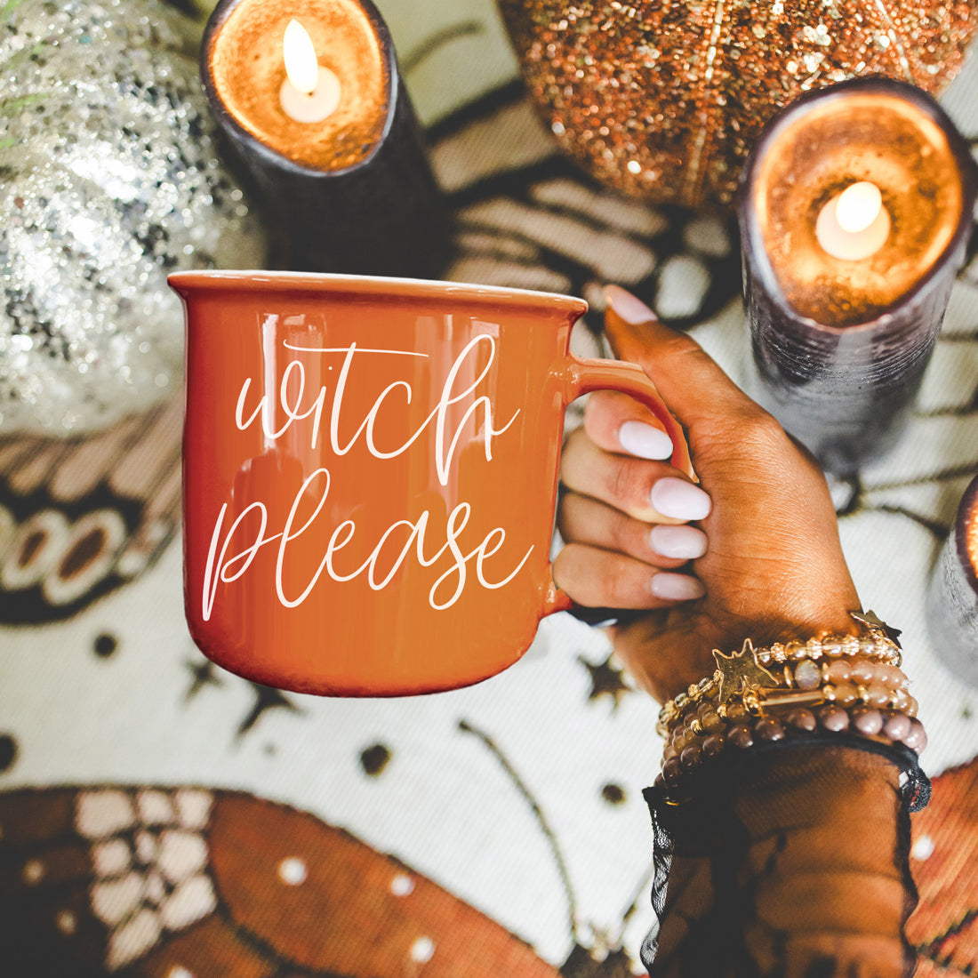 Orange ceramic Halloween witch mug
Funny witch quote coffee cup
Witchy coffee lover gift