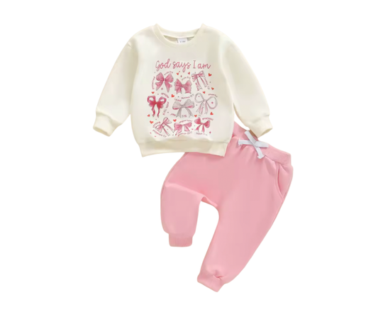 God Says I am Bow Lounge Set