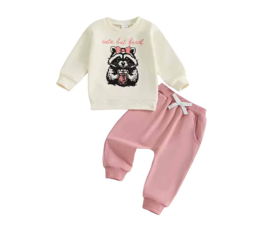 Cute But Feral Crewneck Lounge Set
