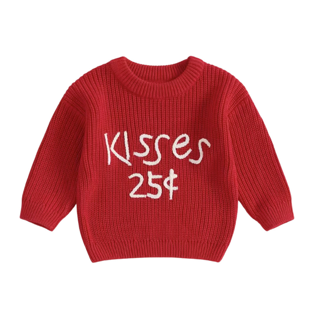 Kisses 25 cents Embroidered Sweater