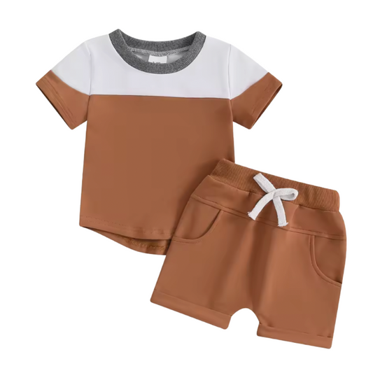 Rust Stripe Short Set