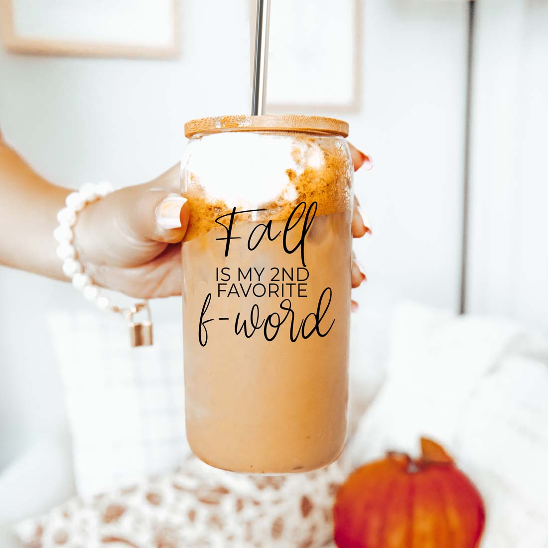 fall iced coffee glass cute beer can glass for fall Fall Drinkware 2024