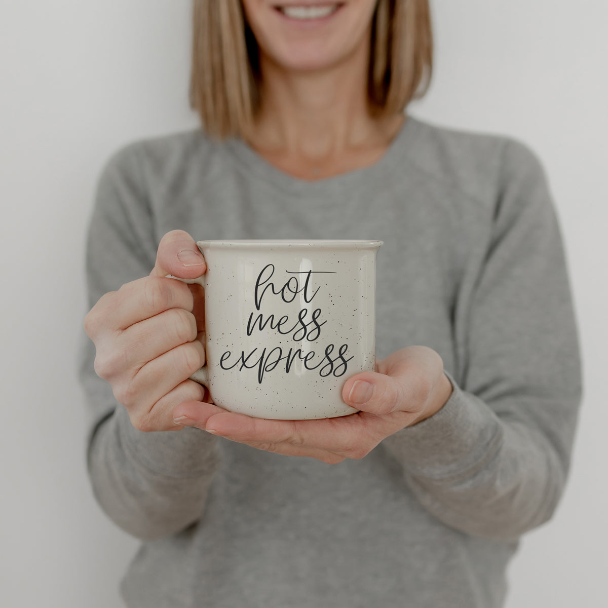 modern farmhouse mom cup
speckled ceramic mom mug
mom life essential cup