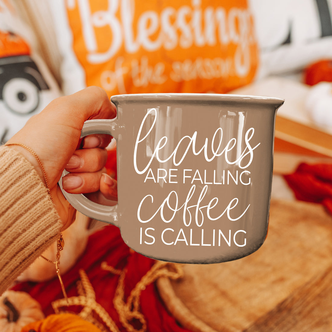 Leaves Are Falling Coffee Mug Brown Ceramic 14.5oz Fall Coffee Cup
Autumn Kitchen Collection Coffee Cup Brown