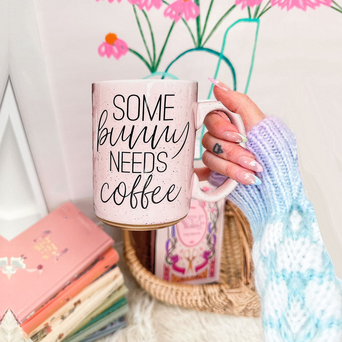 some bunny needs coffee mug
easter coffee lover mug
spring morning coffee cup
easter caffeine fix mug
spring coffee addict cup