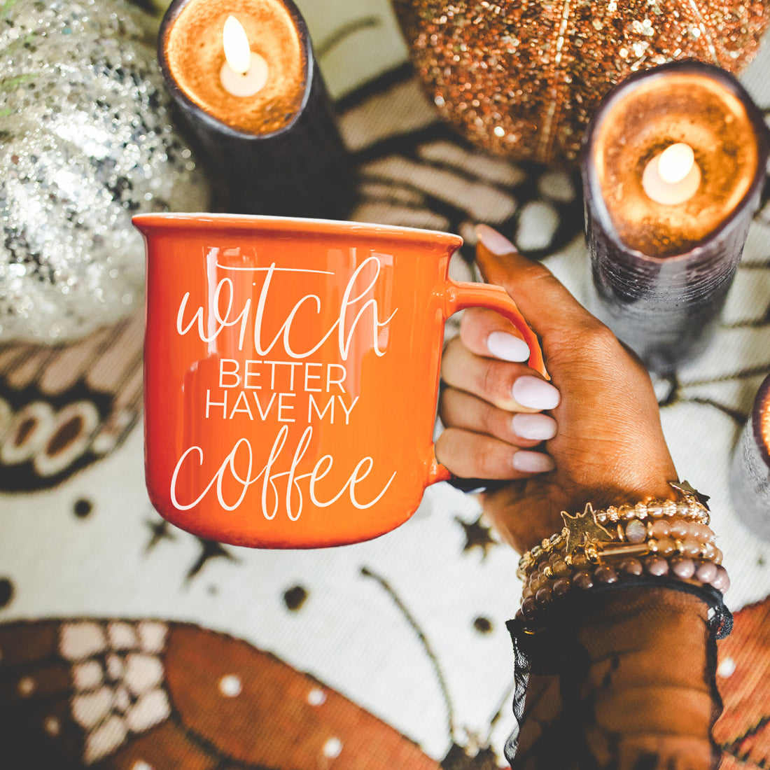 Halloween Beverage Bar Accent Cup
Coffee Addict Halloween Gift Orange Mug
Witchy Friend Gift Coffee Cup Halloween